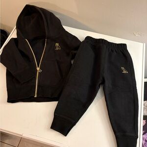 Octobers Very Own OVO black jogger set size 6-12 months